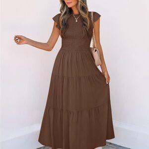 Elegant Brown Maxi Dress
